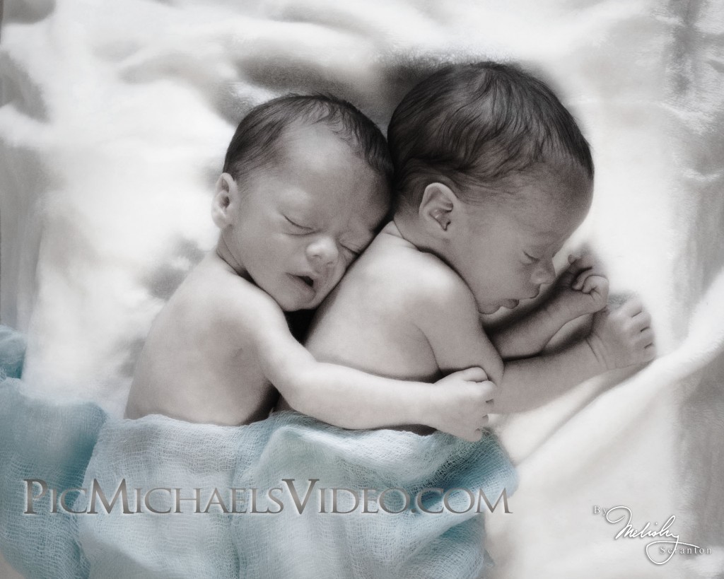 Twins hugging in their sleep -By Melisky