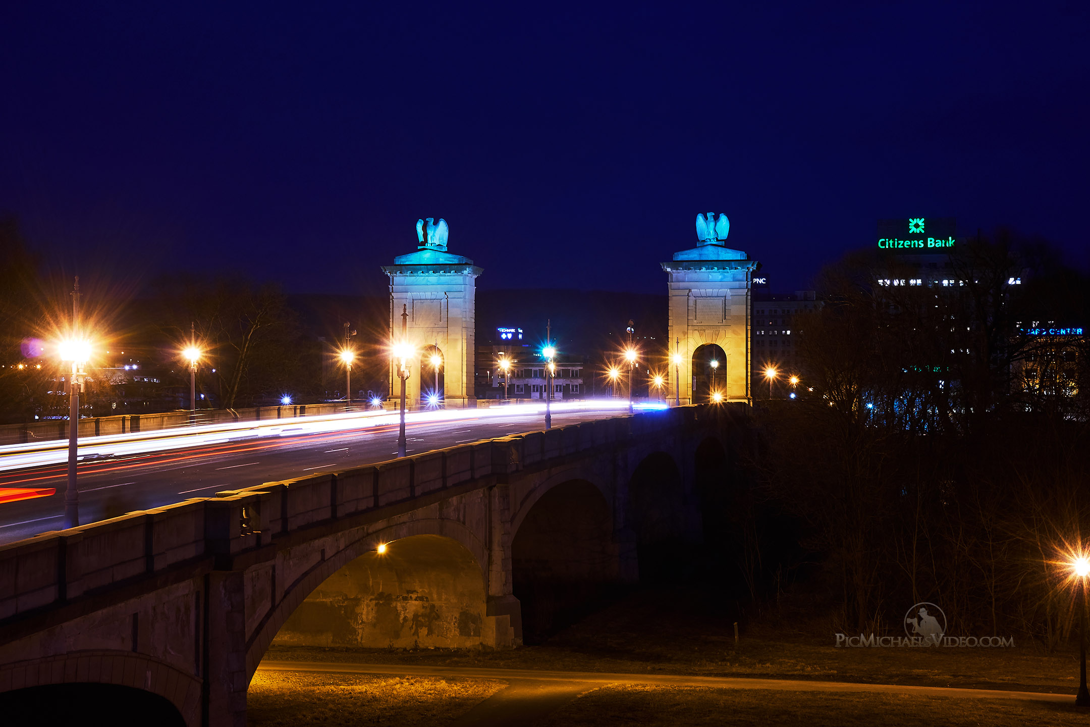 Wilkes-Barre Photography featuring the Market Street Bridge at twilght