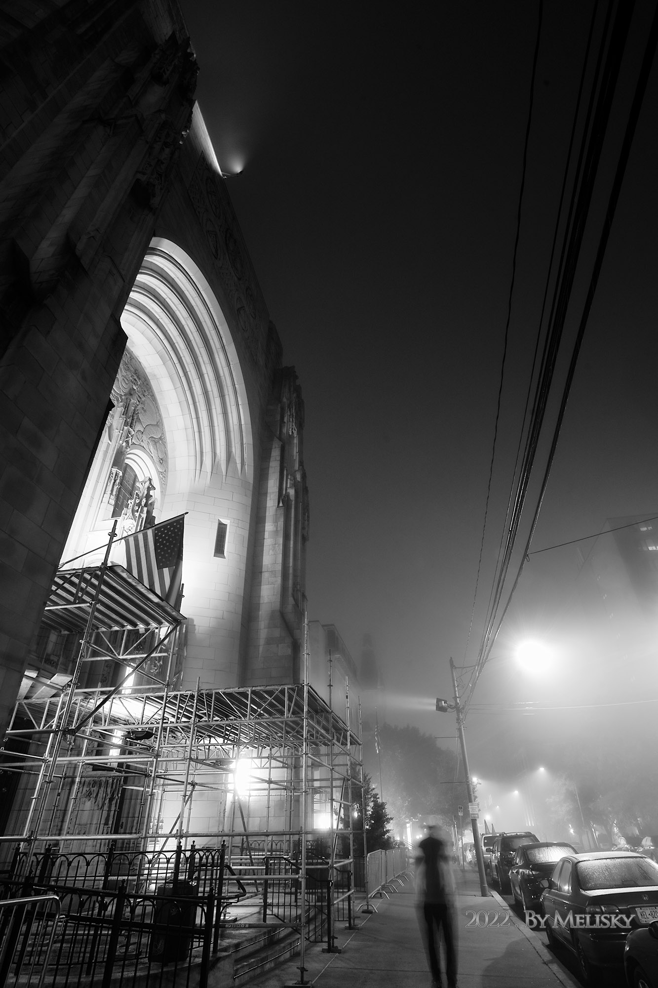 Fog at night in Scranton PA